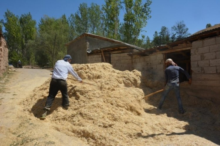 Erzincan'da &ccedil;ift&ccedil;ilerin kışa hazırlık mesaisi!