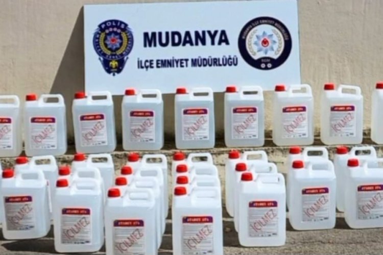 Bursa Mudanya'da 260 litre etil alkol ele geçirildi 