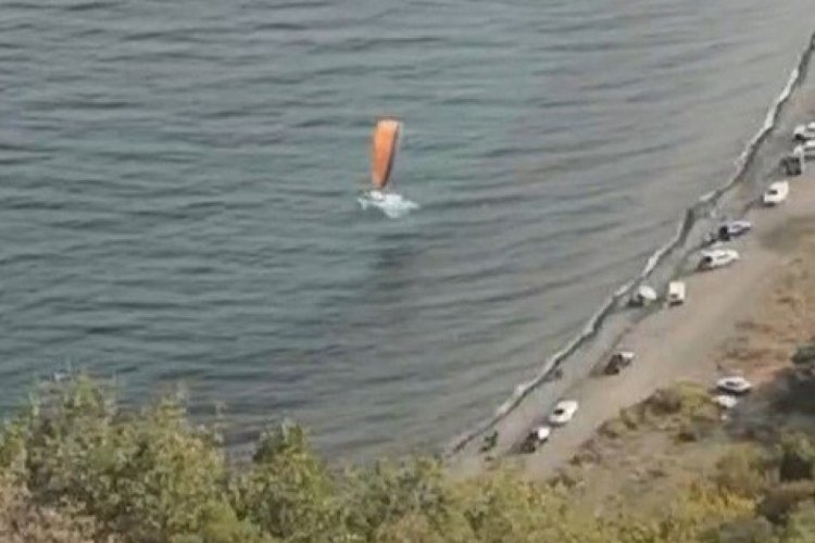Tekirdağ'da paraş&uuml;t&ccedil;&uuml; denize d&uuml;şt&uuml;