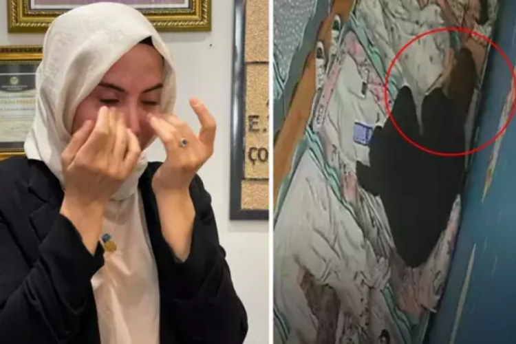Uyuyan bebeğe tokat atan &ouml;ğretmen avukat anneye yakalandı