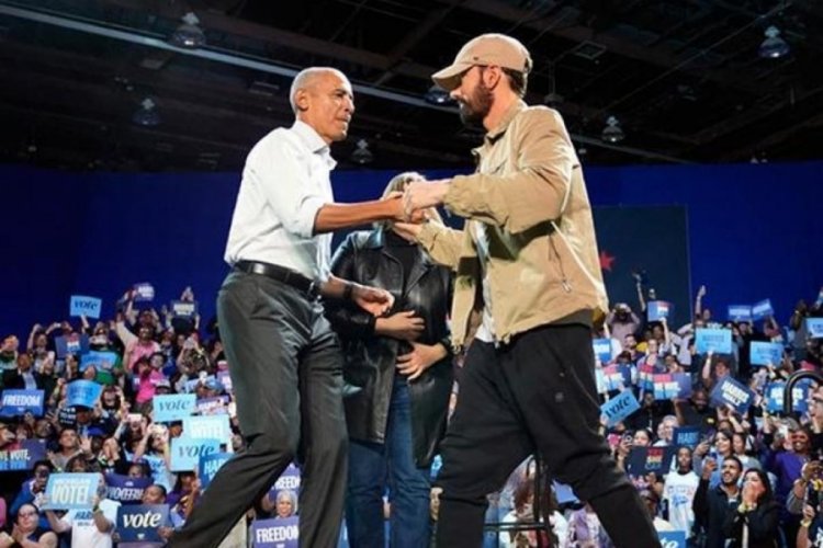 Obama Eminem ile rap yaptı: Trump hakaret yağdırdı