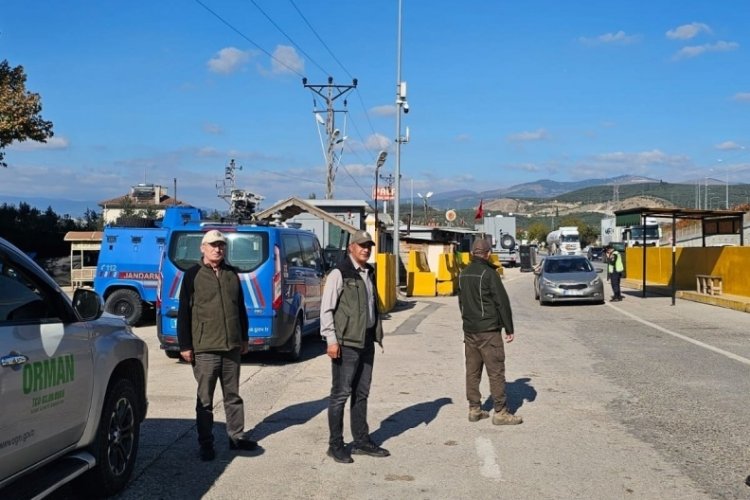 Bursa'da orman ürünleri taşıyan araçlara kapsamlı denetim