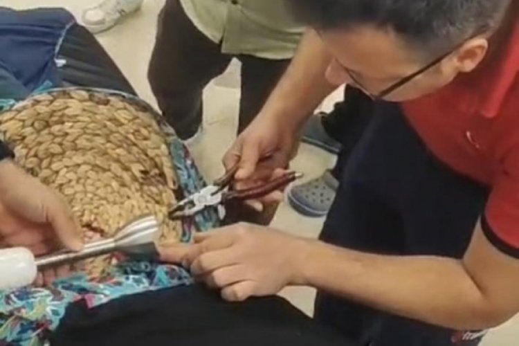 Mersin'de yemek hazırlarken parmağı blendere sıkıştı