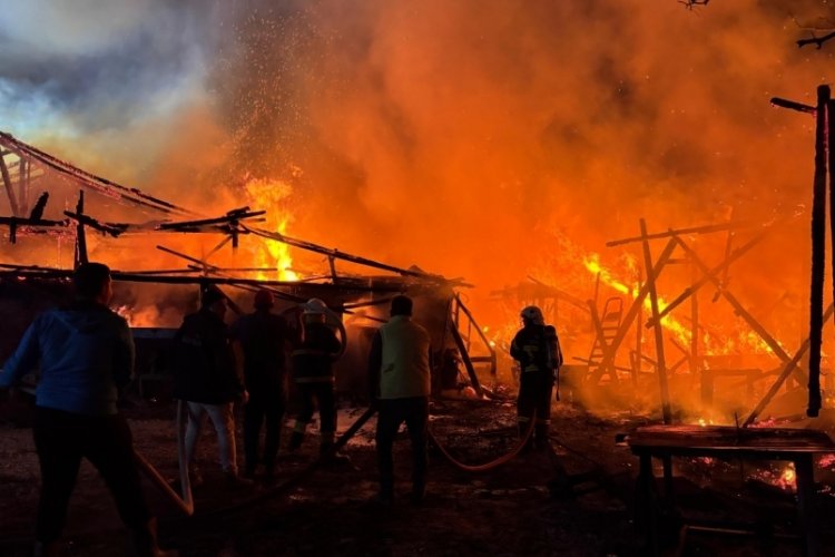Bolu'da ev, samanlık, odunluk ve depo alev alev yandı
