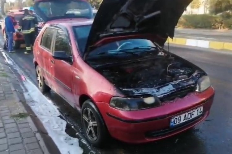 Aydın'da otomobil yangını