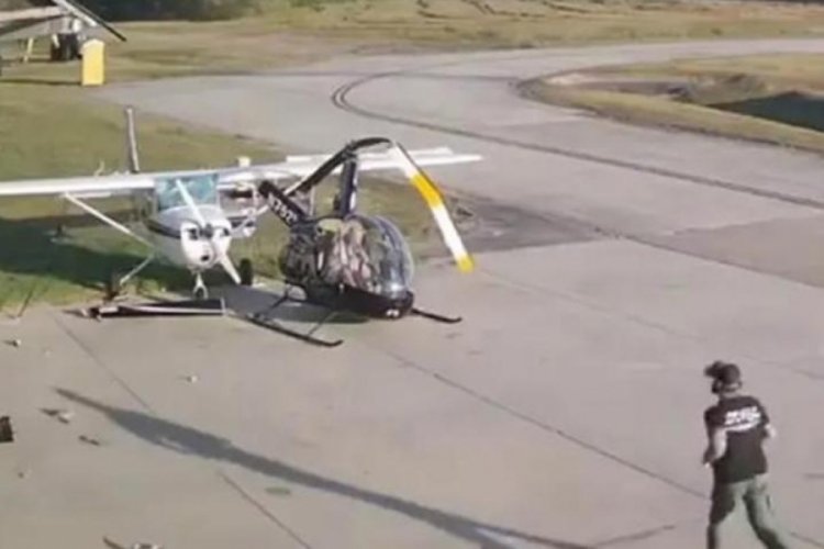 ABD'de helikopter uçağa çarptı, pilot mucize eseri kurtuldu 