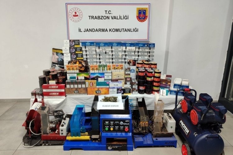 Jandarmadan ka&ccedil;ak sigara imalathanesine baskın