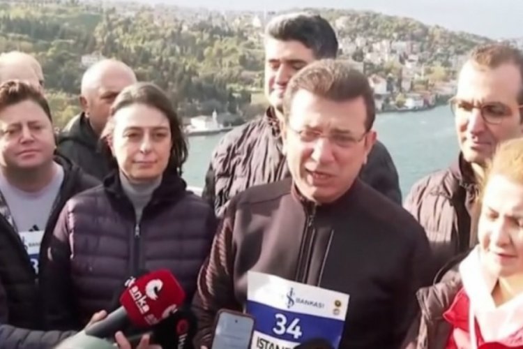 Ekrem İmamoğlu sporcularla maratonda