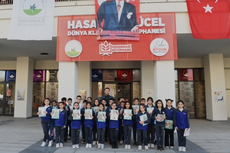 Bursa Osmangazi'de Hasan Ali Yücel Kütüphanesi minik öğrencileri ağırladı