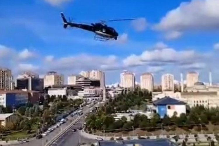 Penceresinin &ouml;n&uuml;nde g&ouml;rd&uuml;ğ&uuml; helikopterle şoke oldu