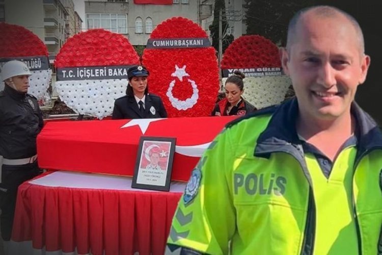 Trafik kazasında şehit olan polis memuru Og&uuml;n Y&uuml;r&uuml;mez'e son veda