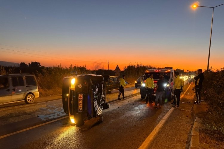 Takla atan araçtan emniyet kemeri sayesinde burnu bile kanamadan çıktı