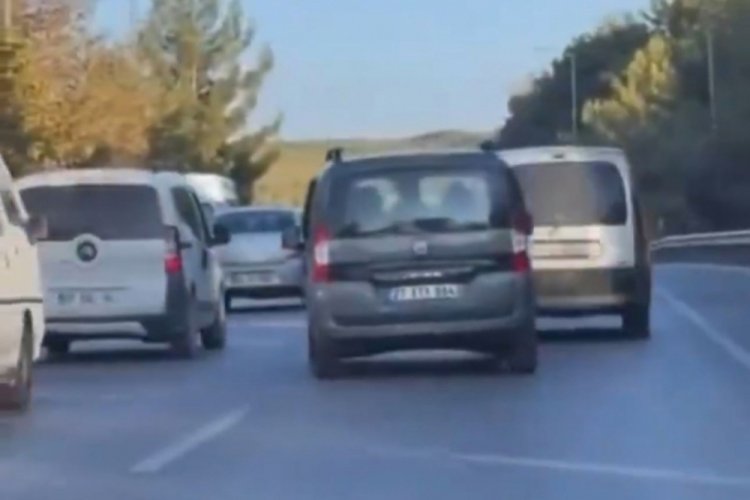 Gaziantep'te makas atan sürücü trafiği tehlikeye soktu 