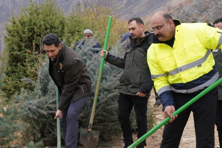 Erzincan'da fidanlar toprakla buluştu