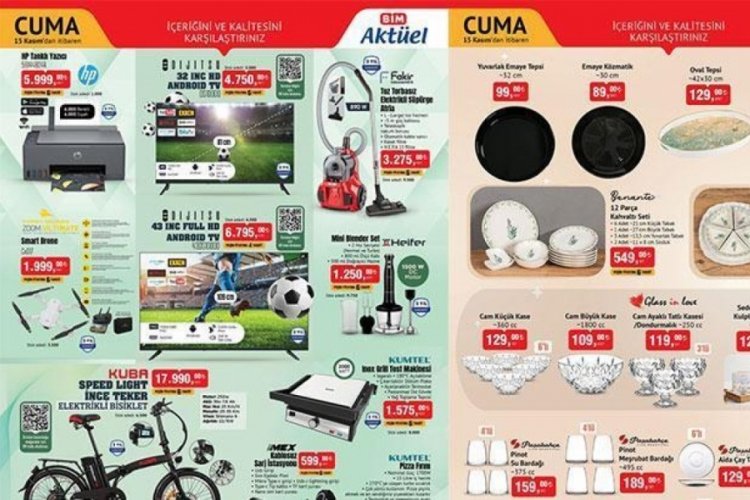 BİM 15 Kasım Cuma aktüel kataloğunda bu hafta hangi ürünler var? Elektrikli Bisiklet, Mini Blender Set...