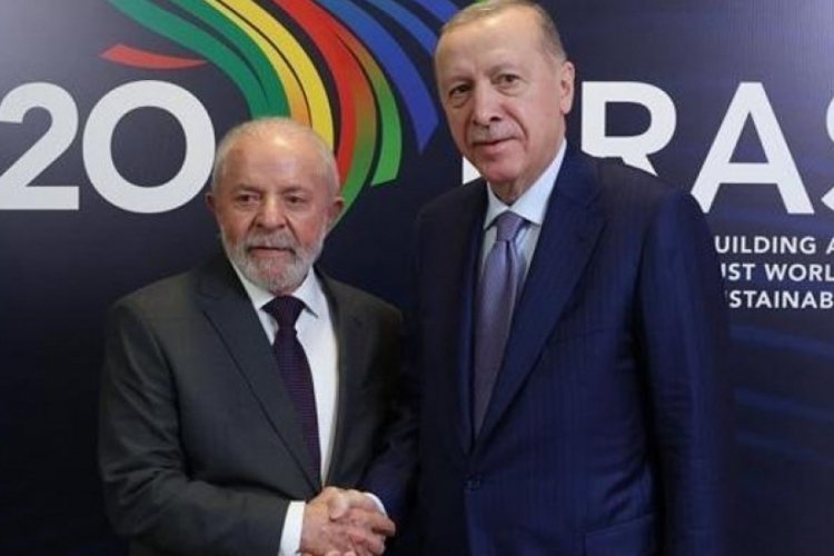 Cumhurbaşkanı Erdoğan Brezilya'da! Lula da Silva ile bir araya geldi