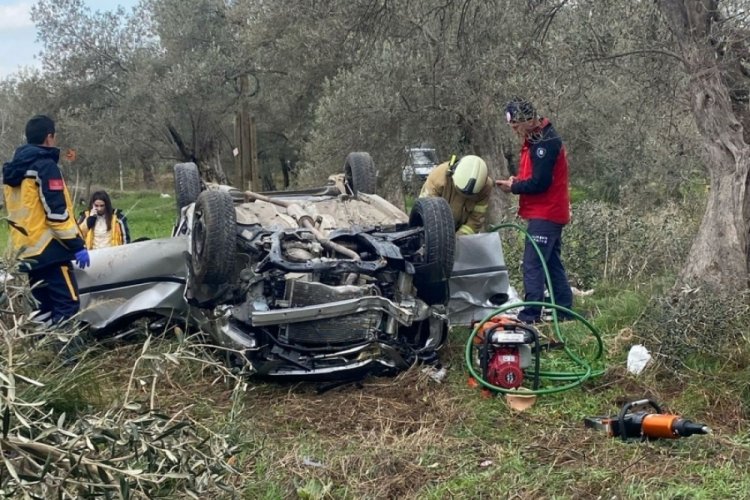 Takla atan otomobil sonları oldu