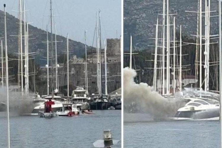 Muğla Bodrum'da milyon dolarlık yat cayır cayır yandı
