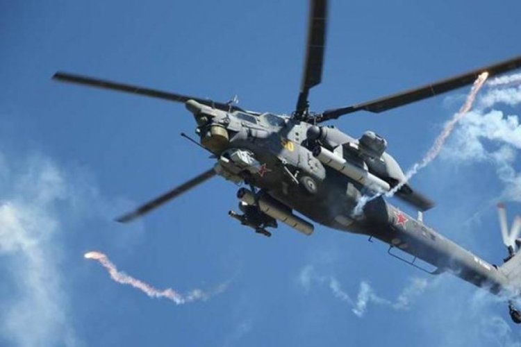 Rusya'da savaş helikopteri düştü  