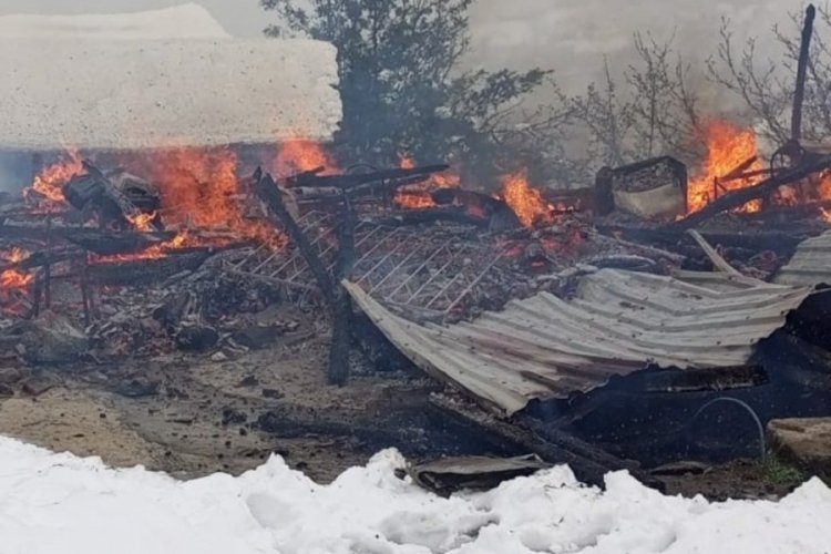 Ordu'da ahşap ev çıkan yangında küle döndü