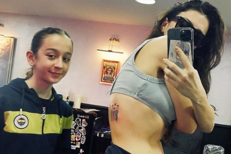 Ceren Benderlioğlu, kızının çizimini dövme yaptırdı