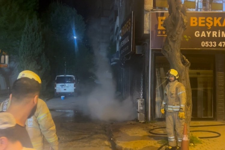 Doğal gaz kutusunda çıkan yangın iş yerine sıçradı