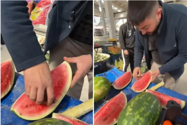 Pazarcının yaptığı hile kamerada!