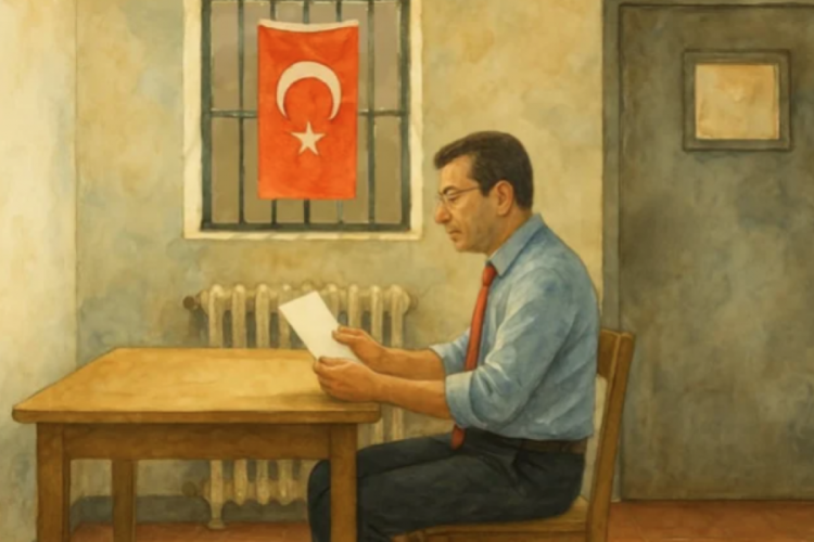 İmamoğlu cezaevindeki odasını çizdi