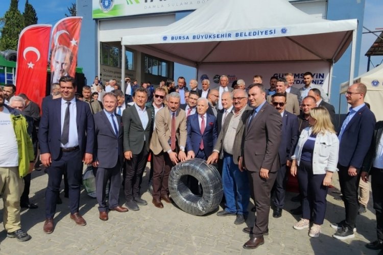 Bursa'da çiftçiye ücretsiz sulama borusu dağıtıldı
