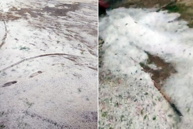Aylardan mayıs! İlçe 20 dakikada beyaza büründü