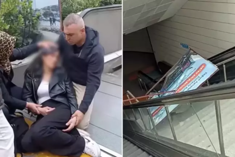 Metro istasyonunda yürüyen merdivenlerde dehşeti yaşadı!