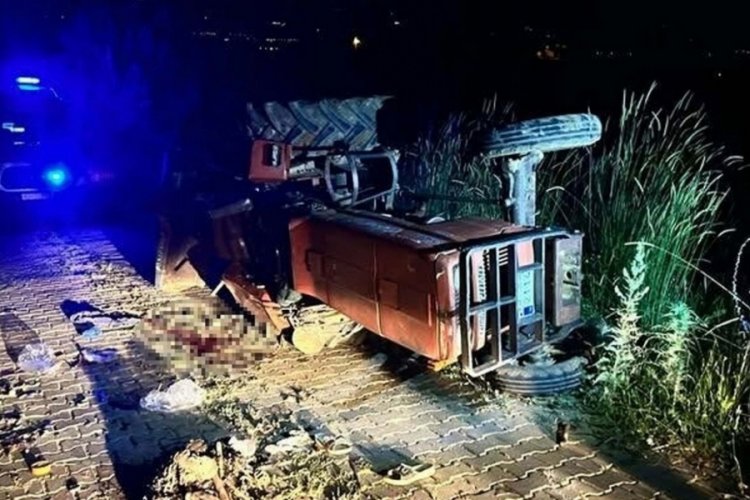 Devrilen traktörün sürücüsü öldü, eşi yaralandı