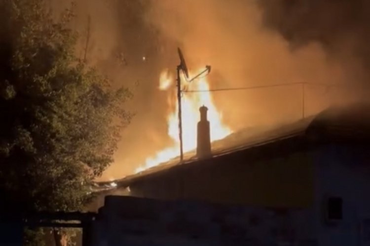 Bursa'da ahır alevlere teslim oldu