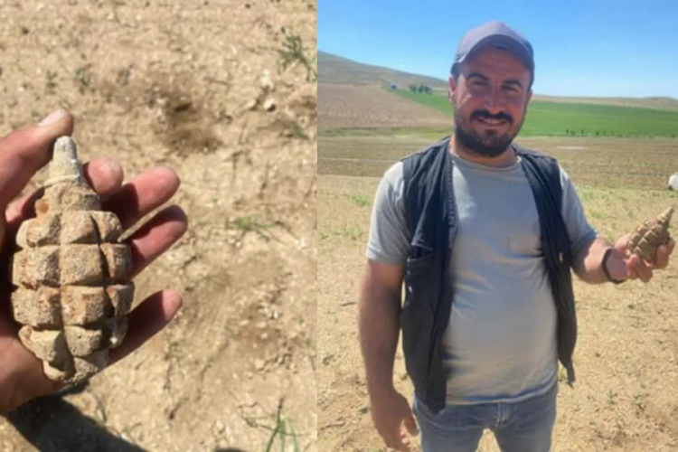 Polatlı'da 104 yıllık patlamamış el bombası bulundu