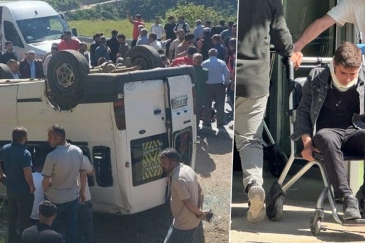 Lise servisi virajda takla attı! Çok sayıda yaralı var 