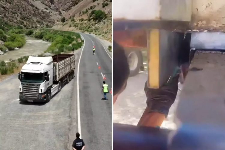 Tırdan çıkanlar şoke etti! Demir blokların içine saklamışlar