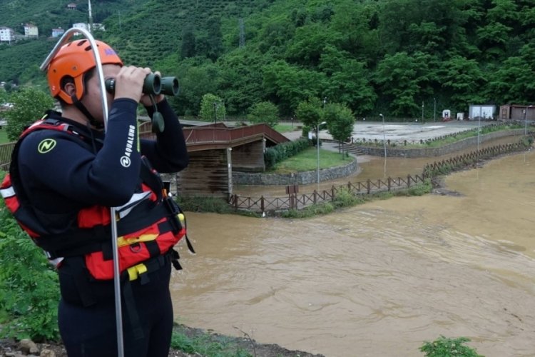 Trabzon'daki selde kaybolan kişiyi arama çalışmalarında 4'üncü gün