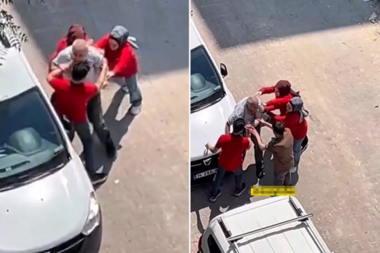 Hırsızlık yaptığı iddia edilen yaşlı adam kaçmasın diye her şeyi yaptılar