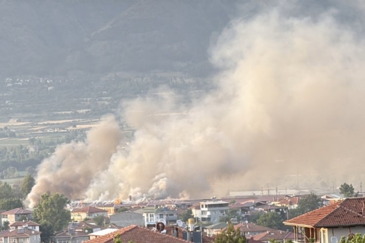 Tokat'ta tuğla fabrikasında çıkan yangında dumanlar gökyüzünü kapladı