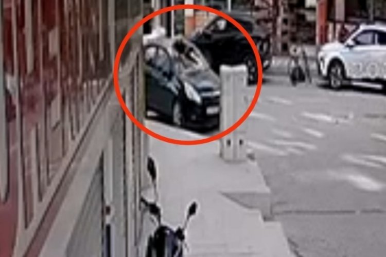 5'inci kattan otomobilin üzerine düştü! Korkunç anlar kameralara yansıdı
