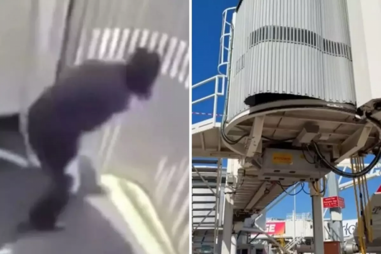 Körükten düşen havalimanı çalışanı kadın ağır yaralandı