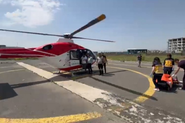 17 yaşındaki hasta helikopter ambulansla sevk edildi