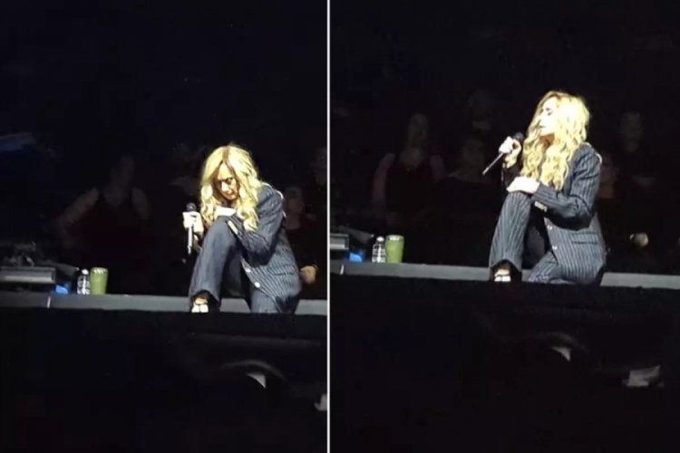 İstanbul'da sahne alan ünlü şarkıcı Lara Fabian sahnede korkuttu
