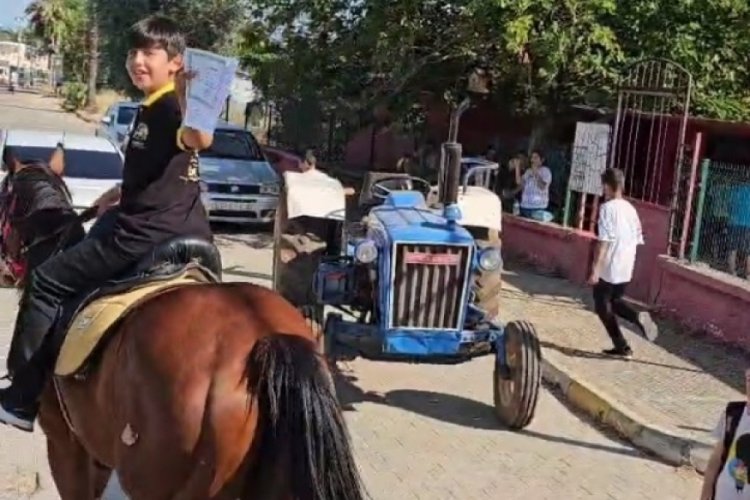 Karne almaya atla gelmiş!