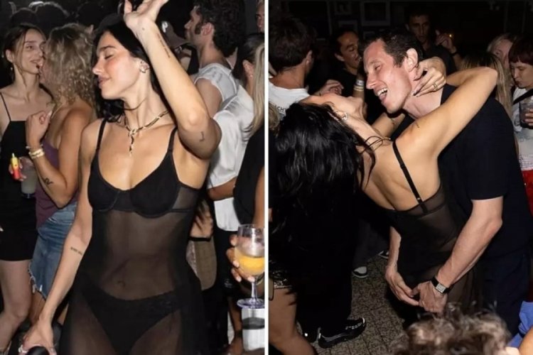Dua Lipa, katıldığı geceye transparan elbisesi damga vurdu