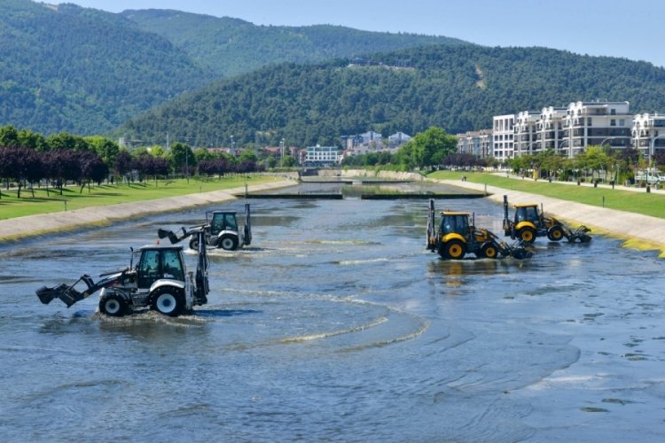 Bursa'nın en büyük parkından geçen derede temizlik!