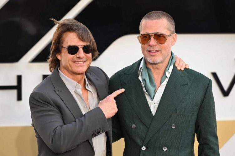 Brad Pitt ve Tom Cruise, 'Formula 1'in galasında bir araya geldi