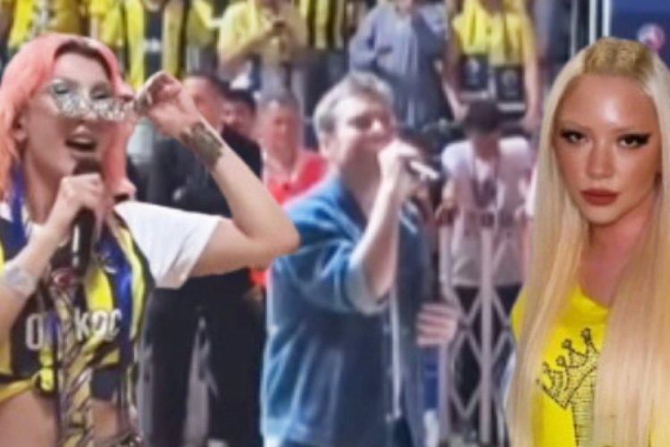 Hande Yener, Ece Seçkin ve Murat Dalkılıç, şampiyonluk kutlamasında sahneye çıktı