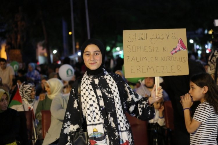 Bursa Orhangazi'de, ''Gazi'den Gazze'ye bir nefes'' olmak için buluştular!