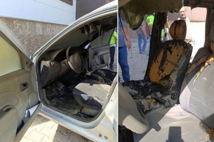 Unutulan cep telefonu otomobili yaktı!
